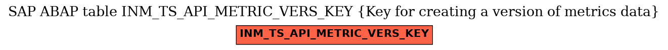 E-R Diagram for table INM_TS_API_METRIC_VERS_KEY (Key for creating a version of metrics data)