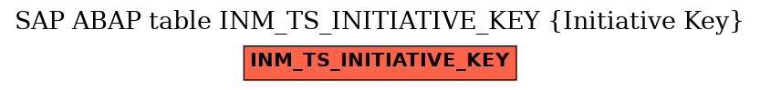 E-R Diagram for table INM_TS_INITIATIVE_KEY (Initiative Key)