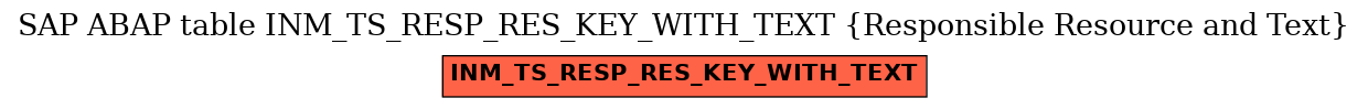 E-R Diagram for table INM_TS_RESP_RES_KEY_WITH_TEXT (Responsible Resource and Text)