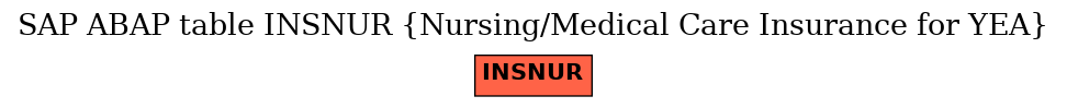 E-R Diagram for table INSNUR (Nursing/Medical Care Insurance for YEA)