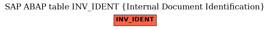 E-R Diagram for table INV_IDENT (Internal Document Identification)