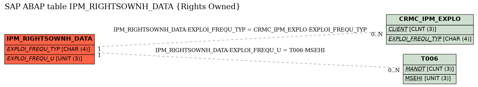 E-R Diagram for table IPM_RIGHTSOWNH_DATA (Rights Owned)