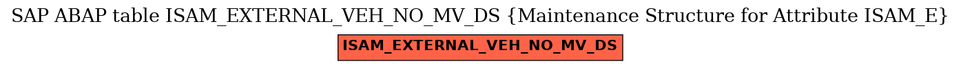 E-R Diagram for table ISAM_EXTERNAL_VEH_NO_MV_DS (Maintenance Structure for Attribute ISAM_E)