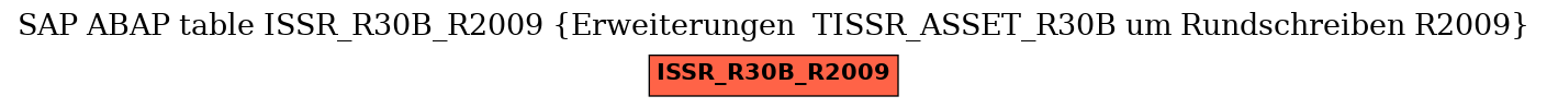 E-R Diagram for table ISSR_R30B_R2009 (Erweiterungen  TISSR_ASSET_R30B um Rundschreiben R2009)