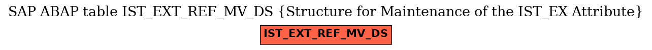 E-R Diagram for table IST_EXT_REF_MV_DS (Structure for Maintenance of the IST_EX Attribute)