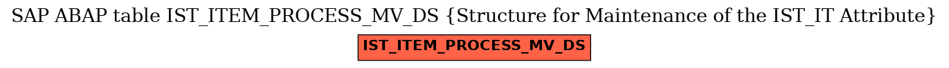E-R Diagram for table IST_ITEM_PROCESS_MV_DS (Structure for Maintenance of the IST_IT Attribute)