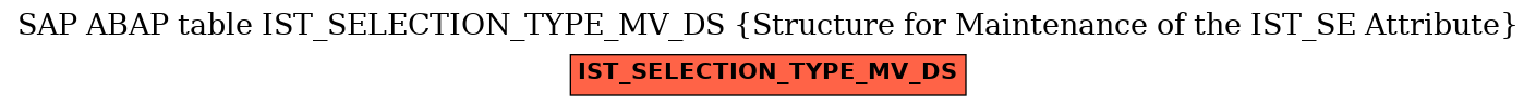E-R Diagram for table IST_SELECTION_TYPE_MV_DS (Structure for Maintenance of the IST_SE Attribute)