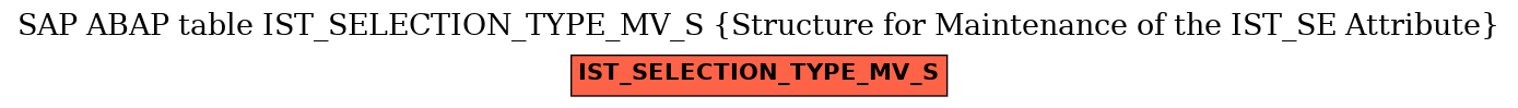 E-R Diagram for table IST_SELECTION_TYPE_MV_S (Structure for Maintenance of the IST_SE Attribute)