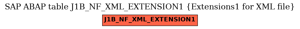 E-R Diagram for table J1B_NF_XML_EXTENSION1 (Extensions1 for XML file)