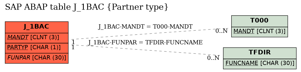 E-R Diagram for table J_1BAC (Partner type)