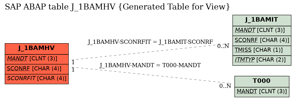 E-R Diagram for table J_1BAMHV (Generated Table for View)