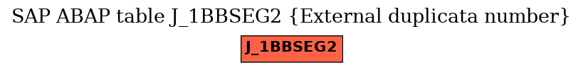 E-R Diagram for table J_1BBSEG2 (External duplicata number)