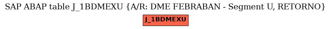 E-R Diagram for table J_1BDMEXU (A/R: DME FEBRABAN - Segment U, RETORNO)