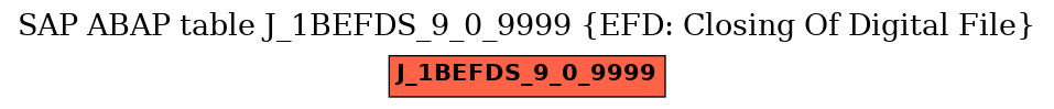 E-R Diagram for table J_1BEFDS_9_0_9999 (EFD: Closing Of Digital File)