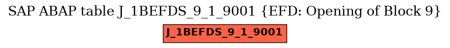 E-R Diagram for table J_1BEFDS_9_1_9001 (EFD: Opening of Block 9)