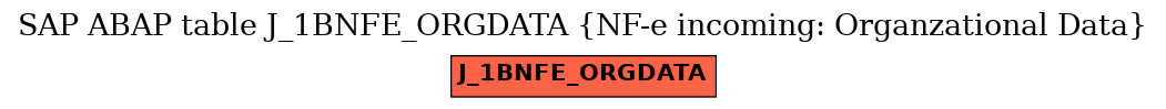 E-R Diagram for table J_1BNFE_ORGDATA (NF-e incoming: Organzational Data)