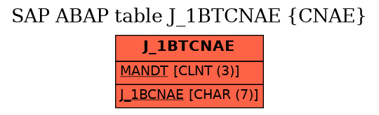 E-R Diagram for table J_1BTCNAE (CNAE)