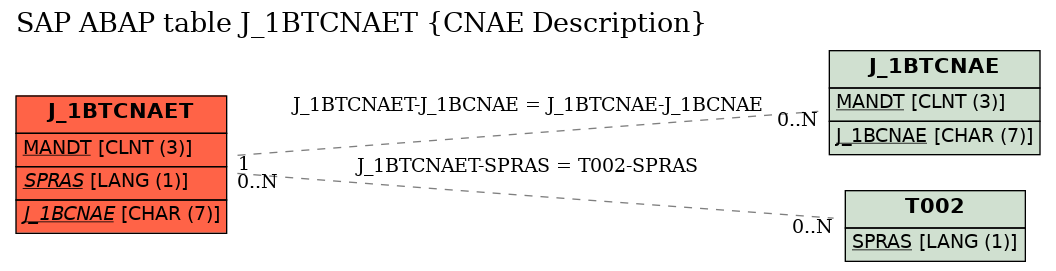 E-R Diagram for table J_1BTCNAET (CNAE Description)