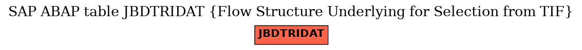 E-R Diagram for table JBDTRIDAT (Flow Structure Underlying for Selection from TIF)