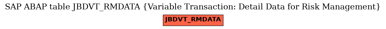 E-R Diagram for table JBDVT_RMDATA (Variable Transaction: Detail Data for Risk Management)