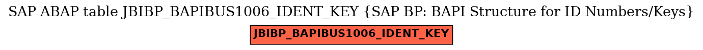 E-R Diagram for table JBIBP_BAPIBUS1006_IDENT_KEY (SAP BP: BAPI Structure for ID Numbers/Keys)