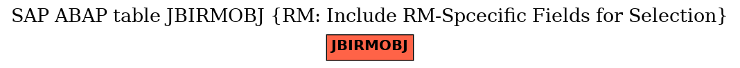 E-R Diagram for table JBIRMOBJ (RM: Include RM-Spcecific Fields for Selection)