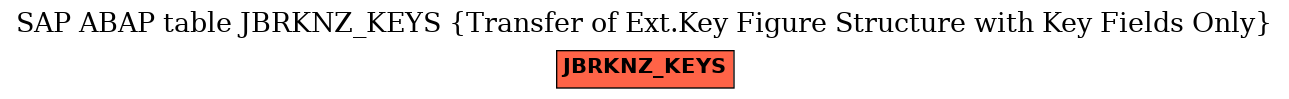 E-R Diagram for table JBRKNZ_KEYS (Transfer of Ext.Key Figure Structure with Key Fields Only)