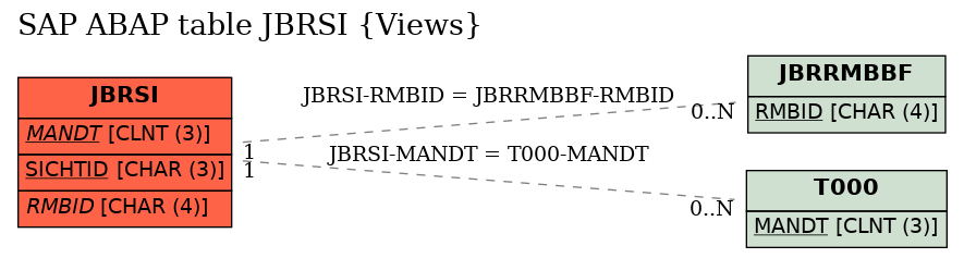 E-R Diagram for table JBRSI (Views)