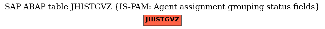 E-R Diagram for table JHISTGVZ (IS-PAM: Agent assignment grouping status fields)