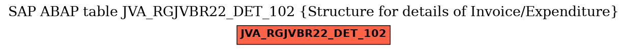 E-R Diagram for table JVA_RGJVBR22_DET_102 (Structure for details of Invoice/Expenditure)