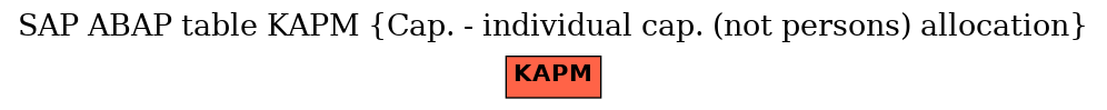 E-R Diagram for table KAPM (Cap. - individual cap. (not persons) allocation)