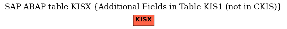 E-R Diagram for table KISX (Additional Fields in Table KIS1 (not in CKIS))