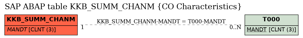 E-R Diagram for table KKB_SUMM_CHANM (CO Characteristics)