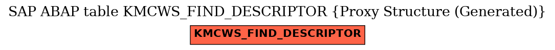 E-R Diagram for table KMCWS_FIND_DESCRIPTOR (Proxy Structure (Generated))