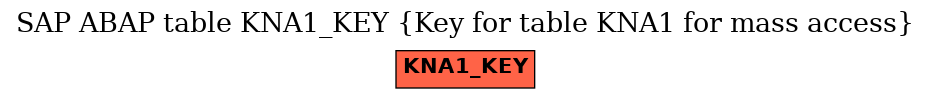 E-R Diagram for table KNA1_KEY (Key for table KNA1 for mass access)