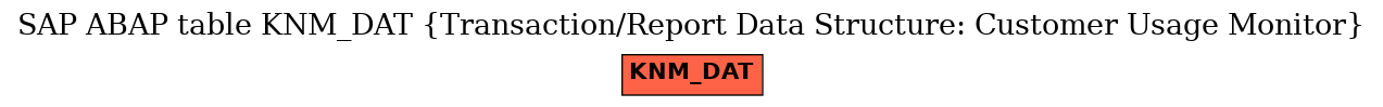 E-R Diagram for table KNM_DAT (Transaction/Report Data Structure: Customer Usage Monitor)