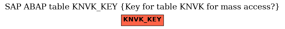 E-R Diagram for table KNVK_KEY (Key for table KNVK for mass access?)