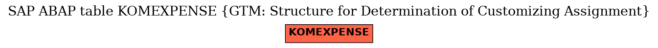 E-R Diagram for table KOMEXPENSE (GTM: Structure for Determination of Customizing Assignment)