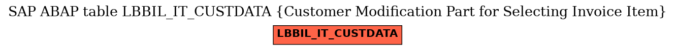 E-R Diagram for table LBBIL_IT_CUSTDATA (Customer Modification Part for Selecting Invoice Item)