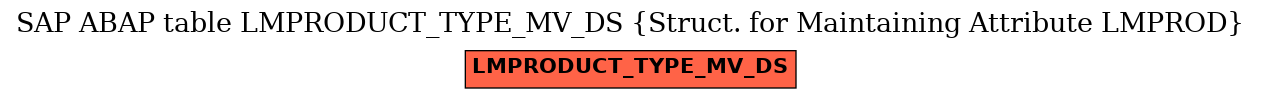 E-R Diagram for table LMPRODUCT_TYPE_MV_DS (Struct. for Maintaining Attribute LMPROD)