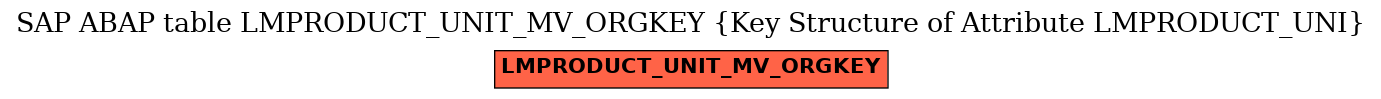 E-R Diagram for table LMPRODUCT_UNIT_MV_ORGKEY (Key Structure of Attribute LMPRODUCT_UNI)