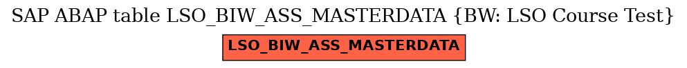 E-R Diagram for table LSO_BIW_ASS_MASTERDATA (BW: LSO Course Test)