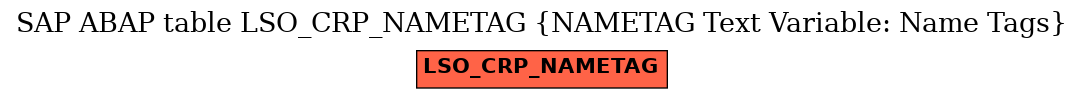 E-R Diagram for table LSO_CRP_NAMETAG (NAMETAG Text Variable: Name Tags)