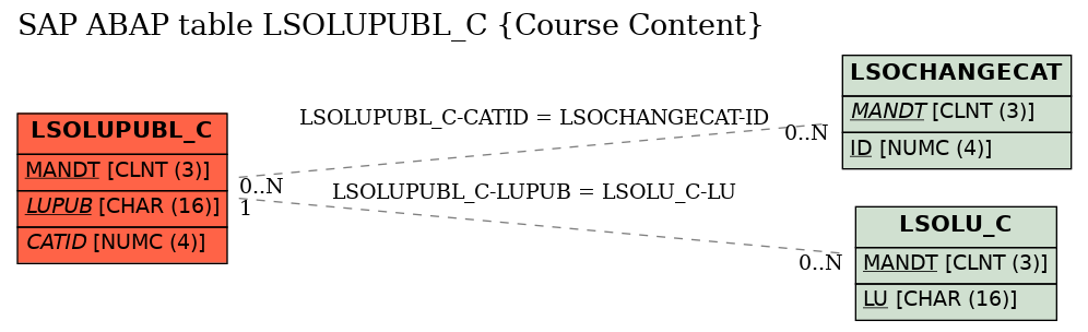 E-R Diagram for table LSOLUPUBL_C (Course Content)