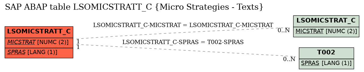 E-R Diagram for table LSOMICSTRATT_C (Micro Strategies - Texts)