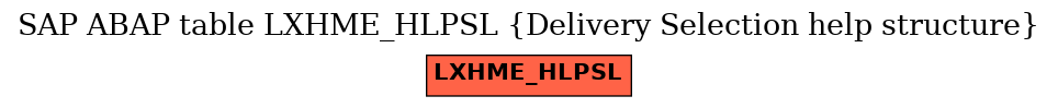 E-R Diagram for table LXHME_HLPSL (Delivery Selection help structure)