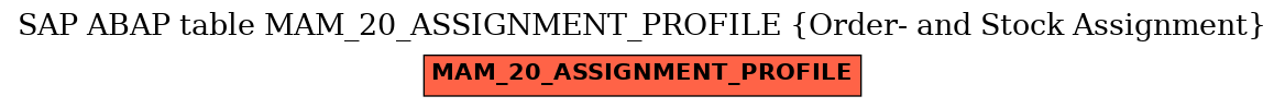 E-R Diagram for table MAM_20_ASSIGNMENT_PROFILE (Order- and Stock Assignment)