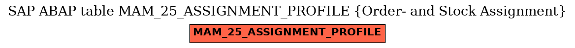 E-R Diagram for table MAM_25_ASSIGNMENT_PROFILE (Order- and Stock Assignment)