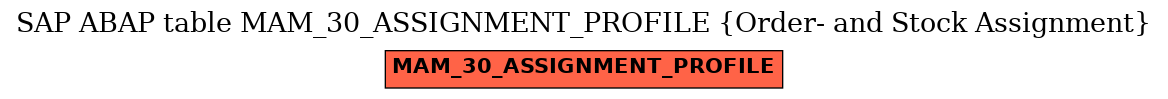 E-R Diagram for table MAM_30_ASSIGNMENT_PROFILE (Order- and Stock Assignment)