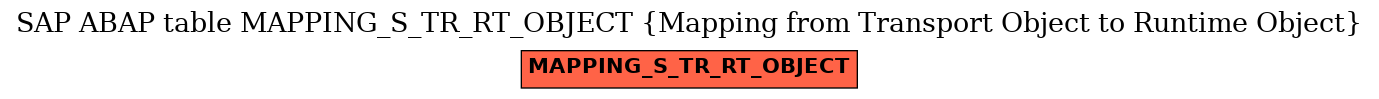 E-R Diagram for table MAPPING_S_TR_RT_OBJECT (Mapping from Transport Object to Runtime Object)
